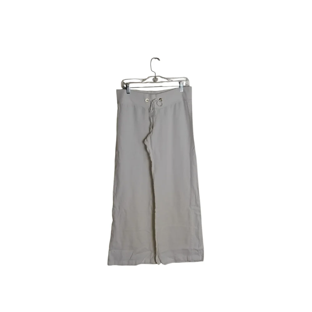Lilly Pulitzer Medium White Wide Leg Pants Women’s Drawstring Waist Resort Wear” - Picture 1 of 4
